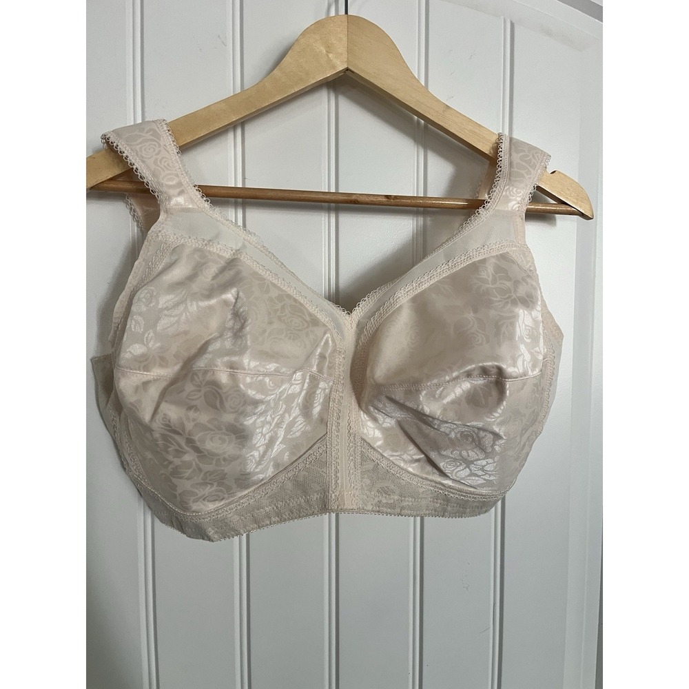 Playtex 18 Hour Ultimate Shoulder Comfort Wireless Bra 40DD Beige Lace 760
